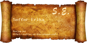 Seffer Erika névjegykártya